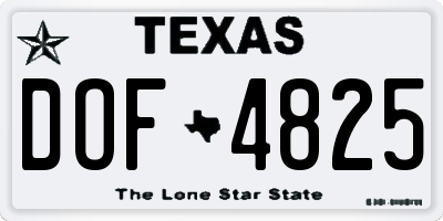 TX license plate DOF4825