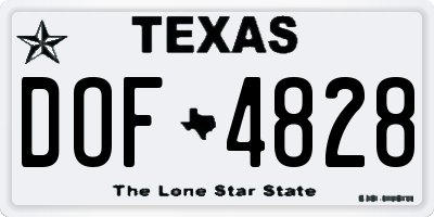 TX license plate DOF4828