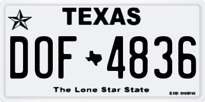TX license plate DOF4836