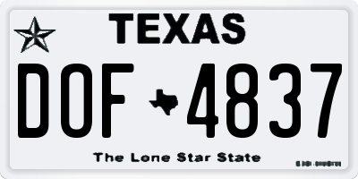 TX license plate DOF4837
