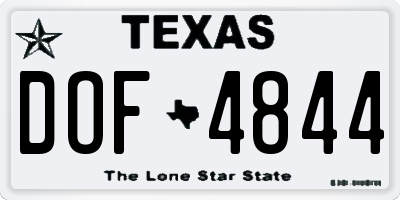 TX license plate DOF4844