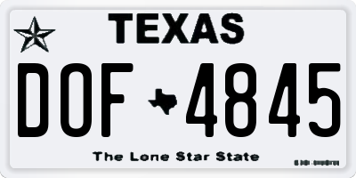 TX license plate DOF4845