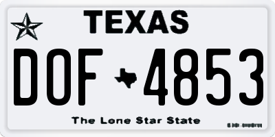TX license plate DOF4853