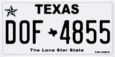 TX license plate DOF4855