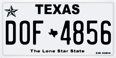 TX license plate DOF4856