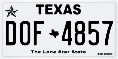 TX license plate DOF4857
