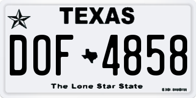 TX license plate DOF4858