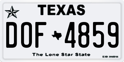 TX license plate DOF4859