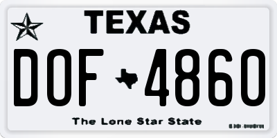 TX license plate DOF4860