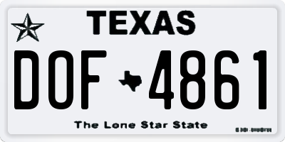 TX license plate DOF4861