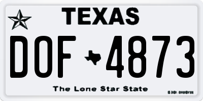 TX license plate DOF4873