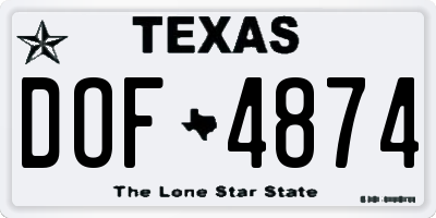 TX license plate DOF4874
