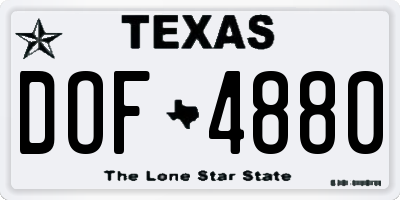 TX license plate DOF4880