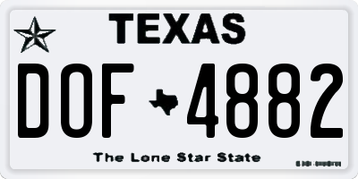 TX license plate DOF4882