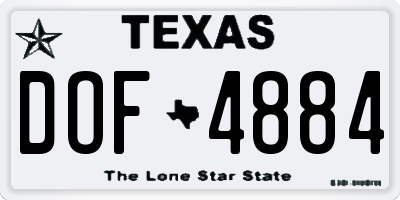 TX license plate DOF4884