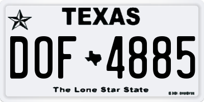 TX license plate DOF4885