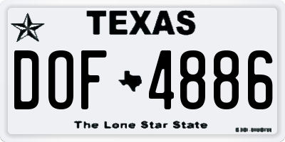 TX license plate DOF4886