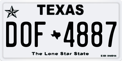 TX license plate DOF4887