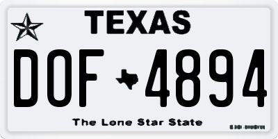 TX license plate DOF4894