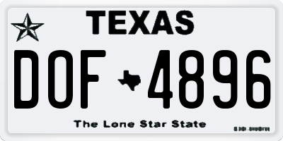 TX license plate DOF4896