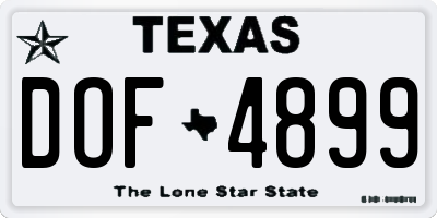 TX license plate DOF4899
