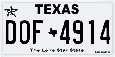 TX license plate DOF4914