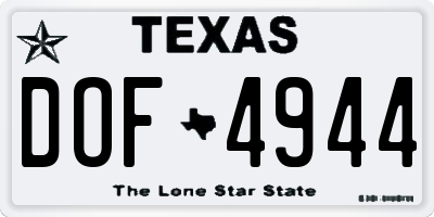 TX license plate DOF4944