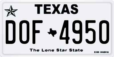 TX license plate DOF4950
