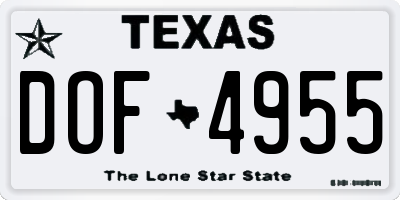 TX license plate DOF4955