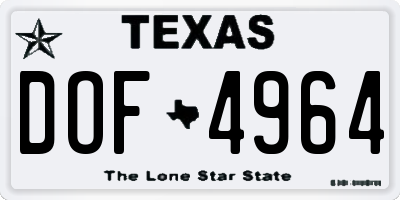 TX license plate DOF4964