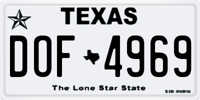 TX license plate DOF4969