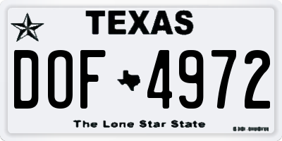 TX license plate DOF4972