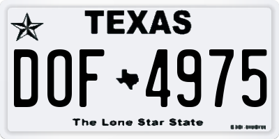 TX license plate DOF4975