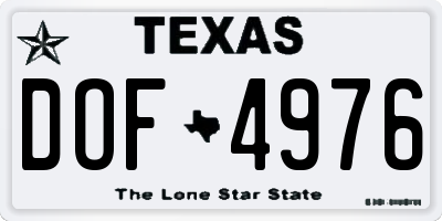 TX license plate DOF4976