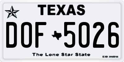 TX license plate DOF5026