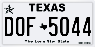 TX license plate DOF5044