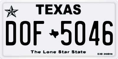 TX license plate DOF5046