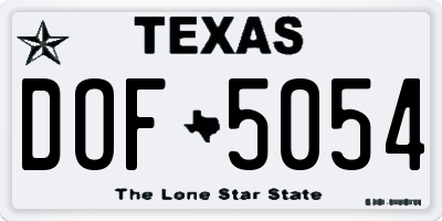 TX license plate DOF5054