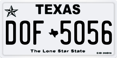 TX license plate DOF5056