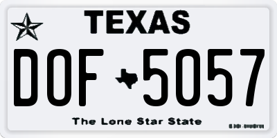 TX license plate DOF5057