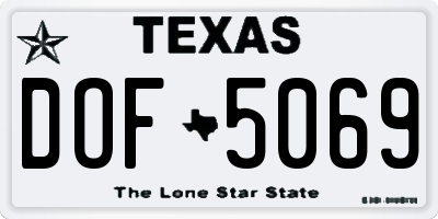 TX license plate DOF5069