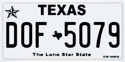TX license plate DOF5079