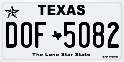 TX license plate DOF5082