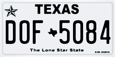 TX license plate DOF5084