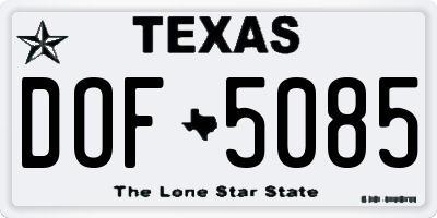 TX license plate DOF5085