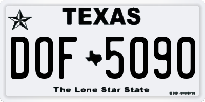 TX license plate DOF5090