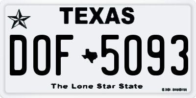 TX license plate DOF5093