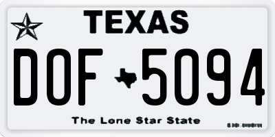 TX license plate DOF5094