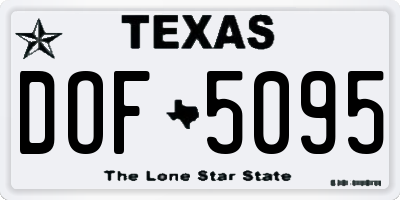 TX license plate DOF5095