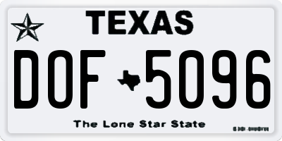 TX license plate DOF5096